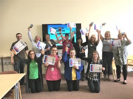 Image of Forest Way Teaching School receiving Play Champions Award